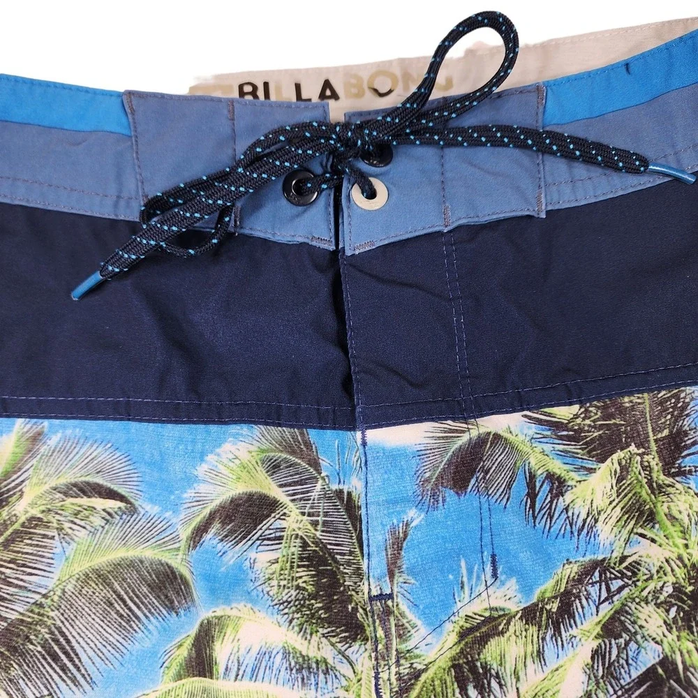 Billabong Board Shorts 29 Men Tropical Blue Green White Functional Fly 10